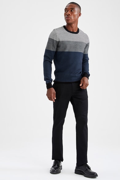 DeFacto Пуловер с цветен блок Мъже