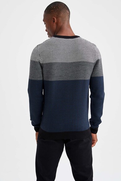 DeFacto Szűk fazonú colorblock dizájnos pulóver férfi