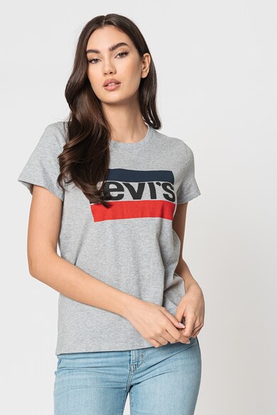 Levi's Tricou cu decolteu la baza gatului si logo Femei