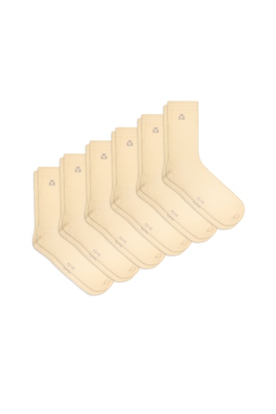 Set 6 perechi - Sosete din bumbac pieptanat - fara cusatura - respirabile si confortabile - Crem