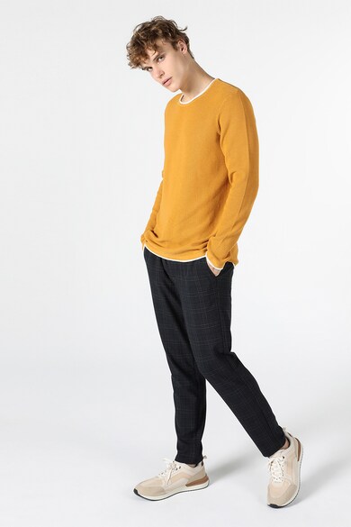COLIN'S Релефен пуловер с овално деколте и контрасти Мъже