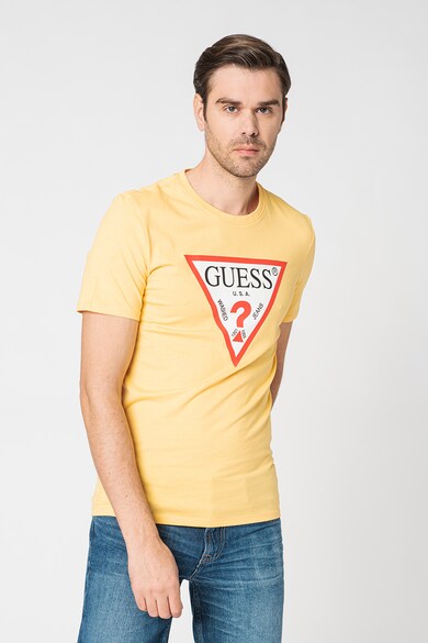 GUESS JEANS Тениска с овално деколте и лого Мъже