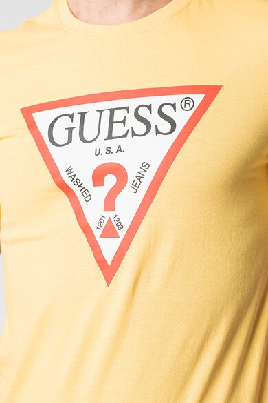 GUESS JEANS Тениска с овално деколте и лого Мъже