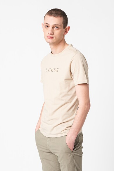 GUESS JEANS Тениска с овално деколте и бродирано лого Мъже