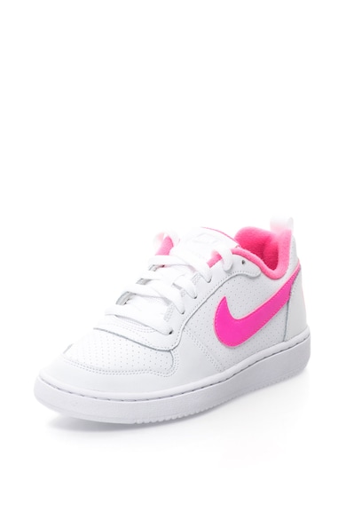 Nike Pantofi sport cu talpa joasa si insertii de piele Court Borough Fete