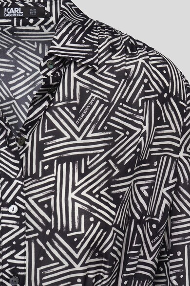 Karl Lagerfeld Rochie-camasa de matase cu monograma Femei