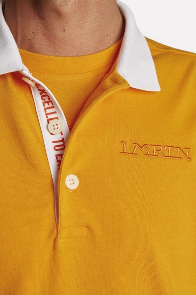 LA MARTINA Памучна тениска с яка и бродирано лого Мъже