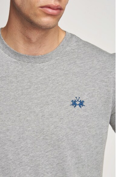 LA MARTINA Памучна тениска с бродирано лого Мъже