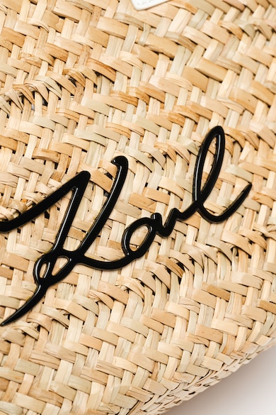 Karl Lagerfeld Сламена шопинг чанта Signature с кожа Жени