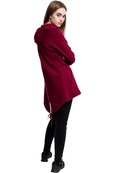 Urban Classics Cipzáros hosszú pulóver kapucnival női