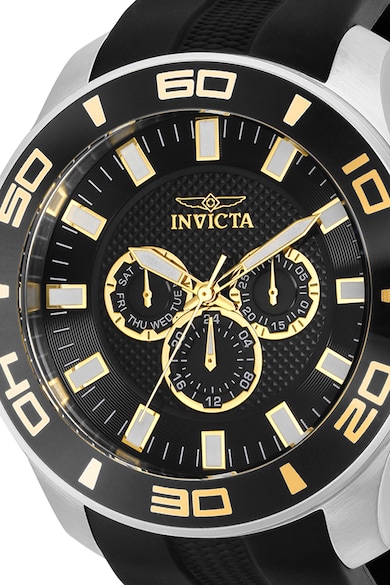 Invicta Иноксов аналогов часовник със силиконова каишка Мъже