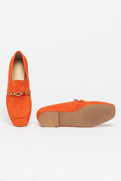 GUESS Pantofi loafer de piele intoarsa cu aplicatie metalica Femei