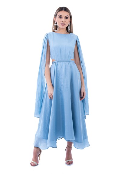 Revelle Разкроена копринена рокля с отвори Жени