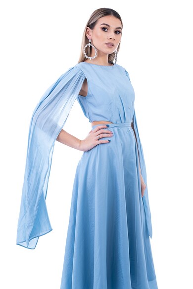 Revelle Разкроена копринена рокля с отвори Жени