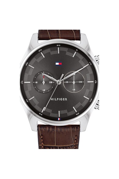 Tommy Hilfiger Multifunkciós karóra bőrszíjjal férfi