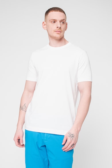 BOSS Памучна тениска Thompson с овално деколте Мъже