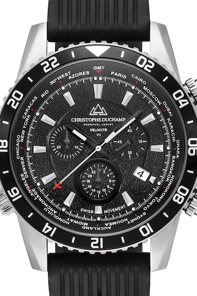 Christophe Duchamp Часовник с хронограф и гумена каишка Мъже