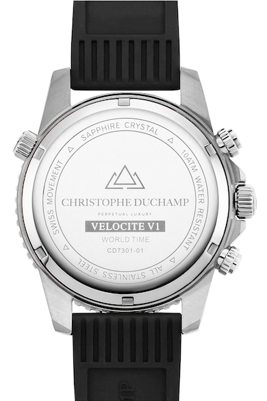 Christophe Duchamp Часовник с хронограф и гумена каишка Мъже