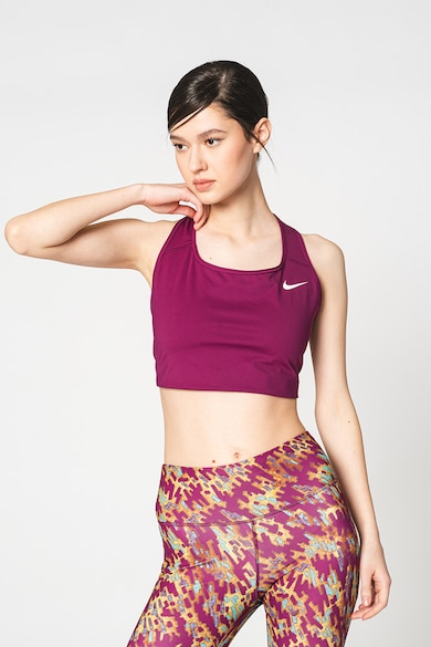 Nike Тренировъчно бюстие Swoosh с Dri-Fit и средна поддръжка Жени