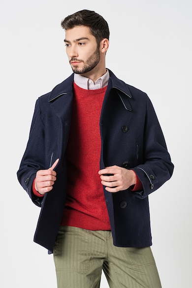 Lacoste Gyapjútartalmú kabát hajtókás gallérral férfi
