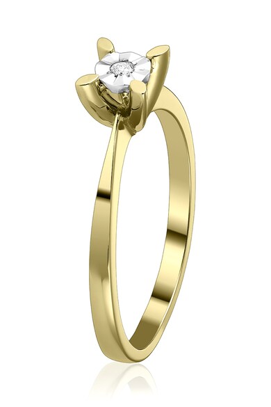 D Diamond Inel de aur de 14K cu un diamant Femei