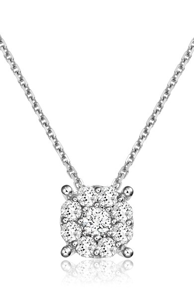 D Diamond Colier de aur de 14K decorat cu 9 diamante Femei