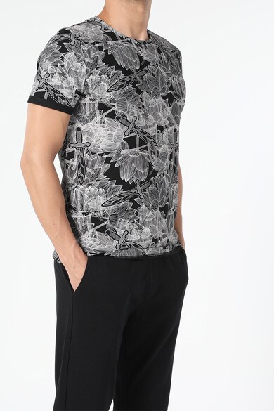 COLIN'S Tricou cu decolteu la baza gatului si imprimeu grafic&floral Barbati