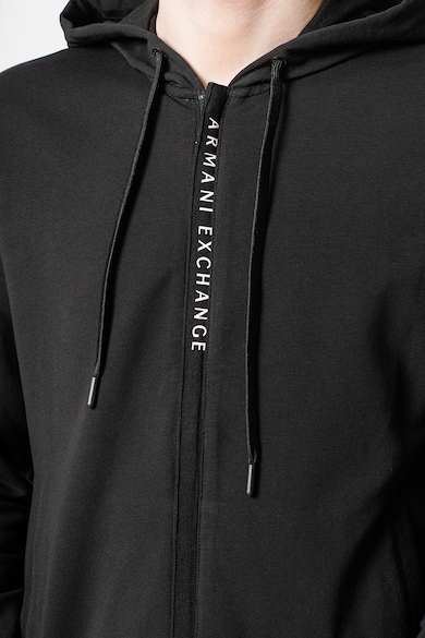 ARMANI EXCHANGE Cipzáros kapucnis pulóver csíkos részletekkel férfi