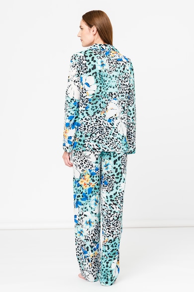GUESS Pijama lunga cu imprimeu floral si animal print Femei
