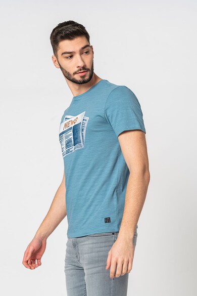 BLEND Tricou cu decolteu la baza gatului si model grafic Barbati