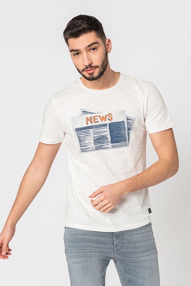 BLEND Tricou cu decolteu la baza gatului si model grafic Barbati