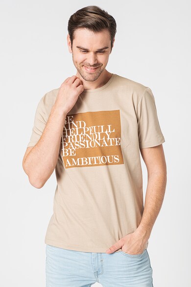 BLEND Тениска от органичен памук с надписи Мъже