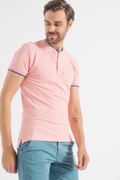 BLEND Galléros póló hímzett logós részlettel férfi