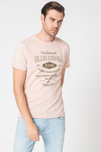 BLEND Tricou regular fit cu text Barbati