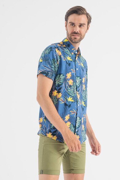 BLEND Риза с къси ръкави и тропически шарки Мъже