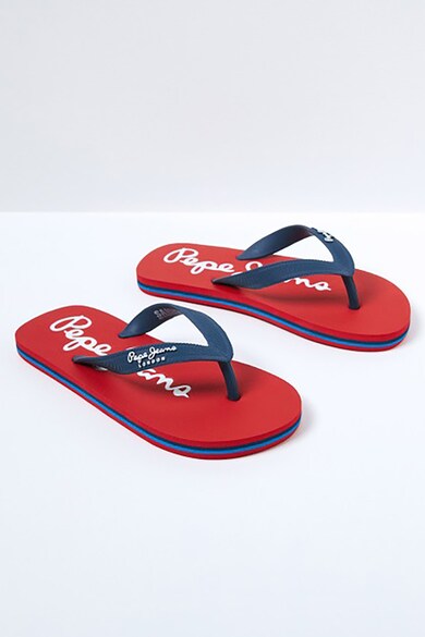 Pepe Jeans London Papuci flip-flop cu logo in relief Baieti