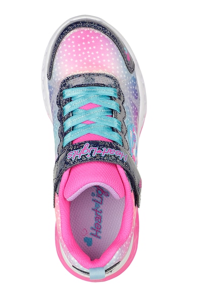 Skechers Flutter Heart Lights colorblock dizájnú tépőzáras sneaker Lány