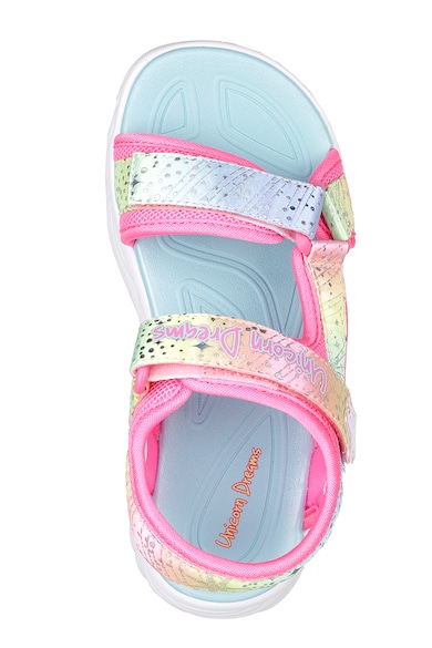Skechers Sandale cu velcro si model colorblock Unicorn Dreams Fete