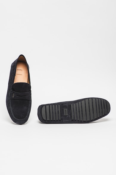 BOSS Pantofi loafer de piele intoarsa cu logo Driver Barbati