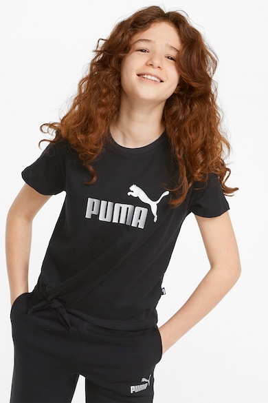 Puma Памучна тениска на лога с възел Момичета