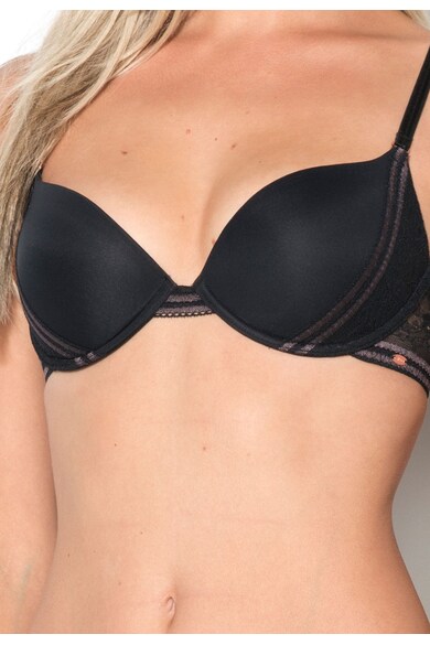 Skiny Sutien push-up negru cu insertii din dantela Inspire Femei