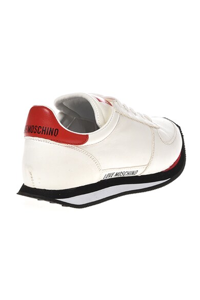 Love Moschino Rövid szárú műbőr sneaker kontrasztos részletekkel női