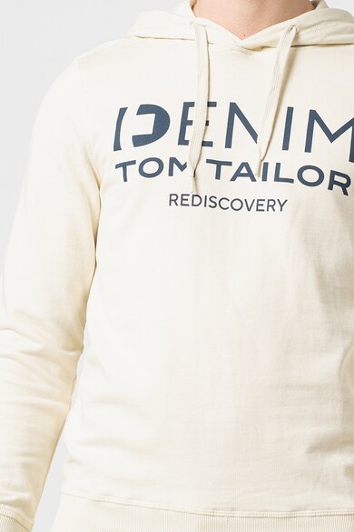 Tom Tailor Kapucnis pulóver kontrasztos logómintával férfi