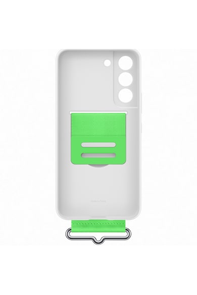 Samsung Husa de protectie  Silicone Cover with Strap pentru Galaxy S22 (S901), White Femei