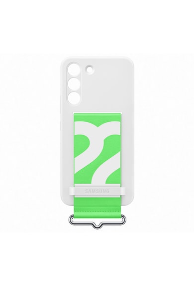 Samsung Husa de protectie  Silicone Cover with Strap pentru Galaxy S22 (S901), White Barbati