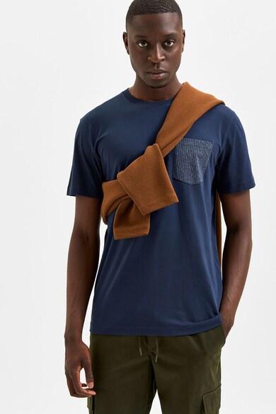 Selected Homme Тениска с органичен памук с джоб на гърдите Мъже