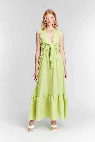KAN Ленена рокля Lime с разкроен подгъв Жени