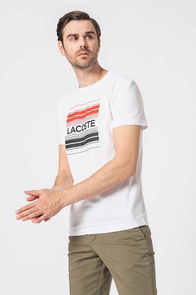 Lacoste Tricou cu decolteu la baza gatului si imprimeu logo contrastant Barbati