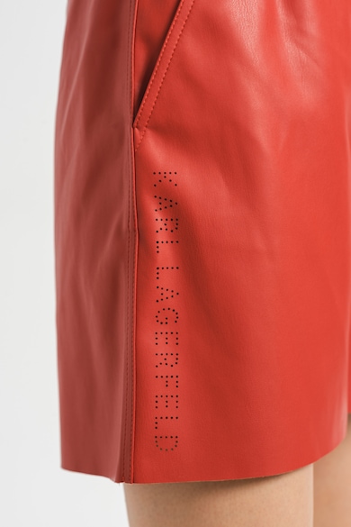 Karl Lagerfeld Műbőr rövidnadrág perforált logóval női
