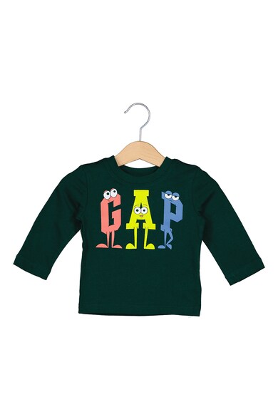 GAP Памучна блуза с лого и фигурална щампа Момичета